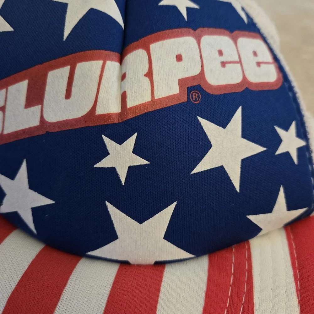 Vintage 1990s Red White Blue Patriotic 7/11 Slurpee Cap Hat